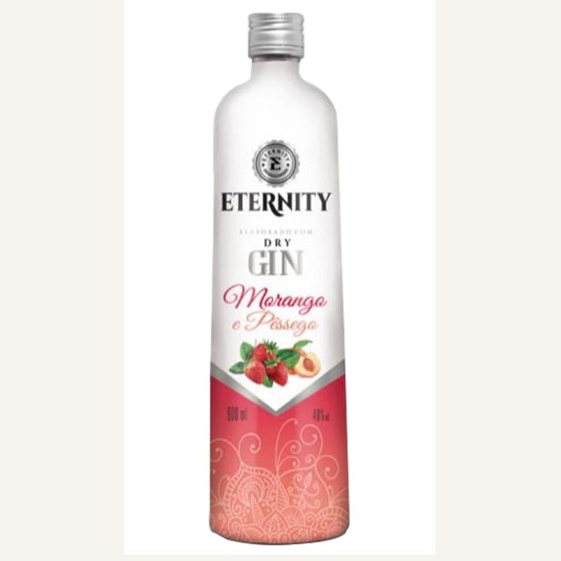 GIN ETERNITY PESSEGO E MORANGO VIDRO 900ML