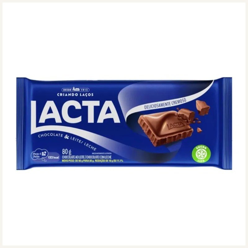BARRA LACTA AO LEITE 80G