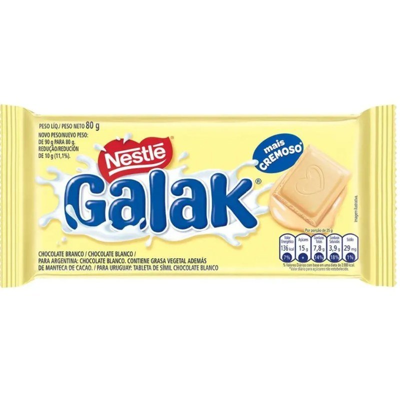 BARRA NESTLE GALAK MAIS CREMOSO 80G