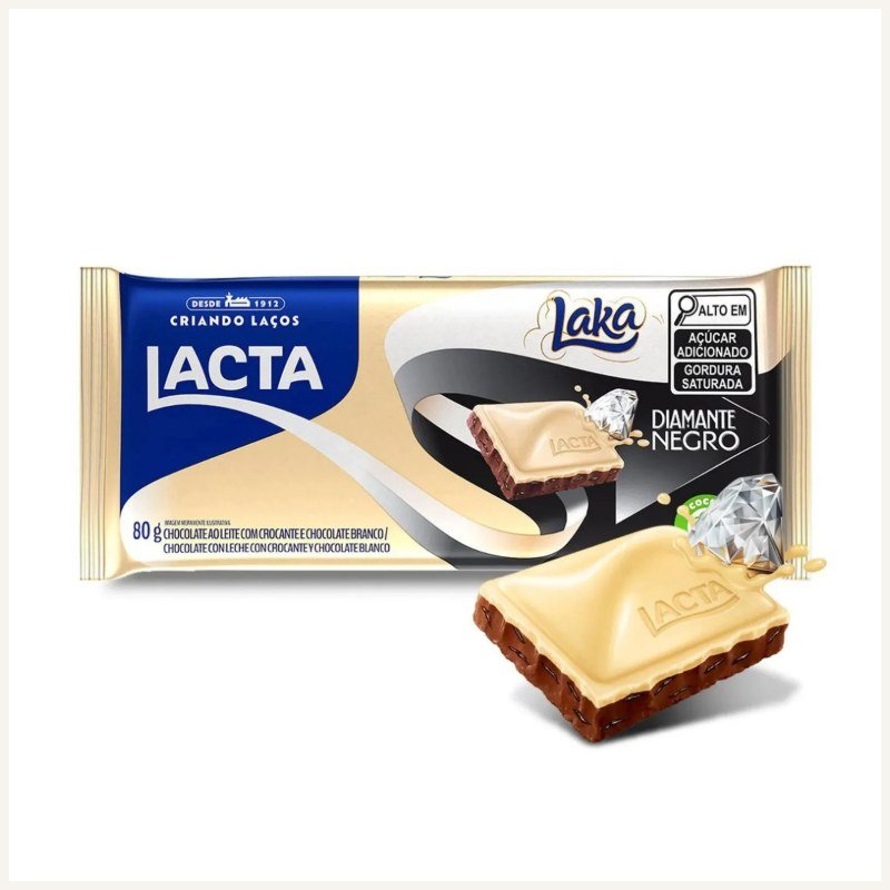 BARRA LACTA DIAMANTE NEGRO LAKA 80G