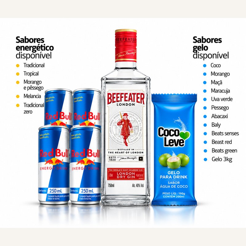 KIT BEEFEATER TRAD + RED BULL LATA