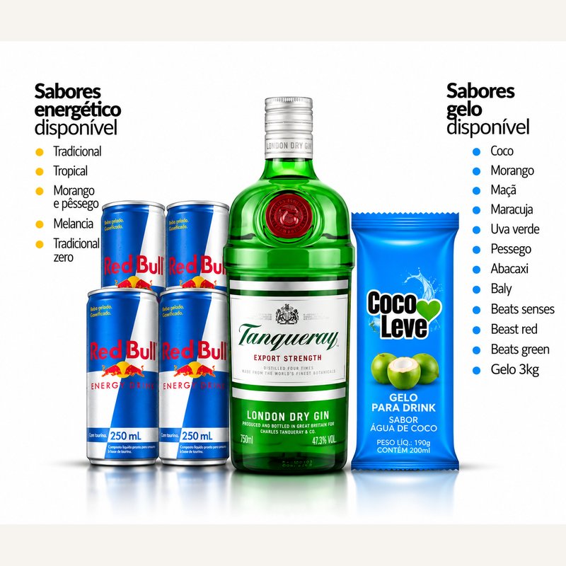 KIT GIN TANQUERAY + RED BULL LATA