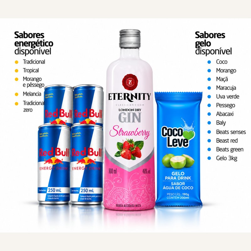 KIT GIN ETERNITY + RED BULL LATA