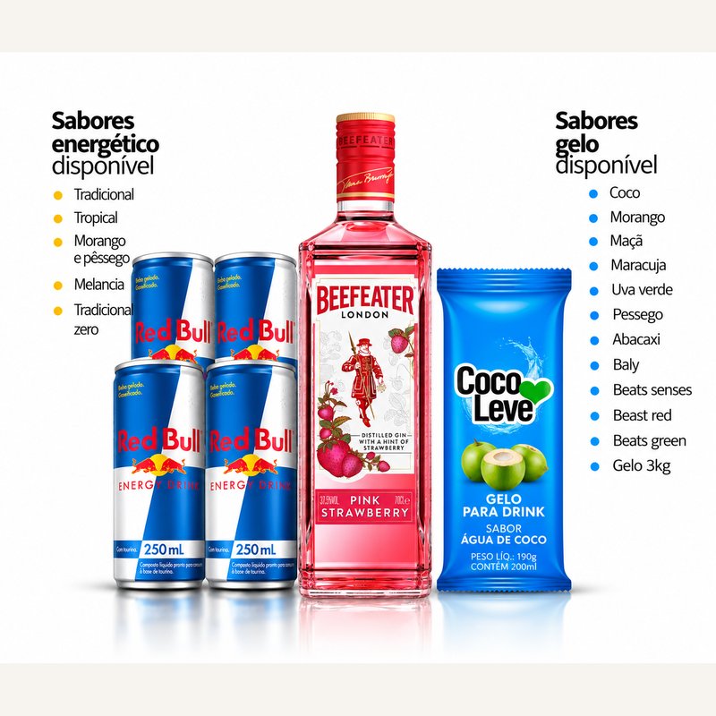 KIT BEEFEATER PINK + RED BULL LATA