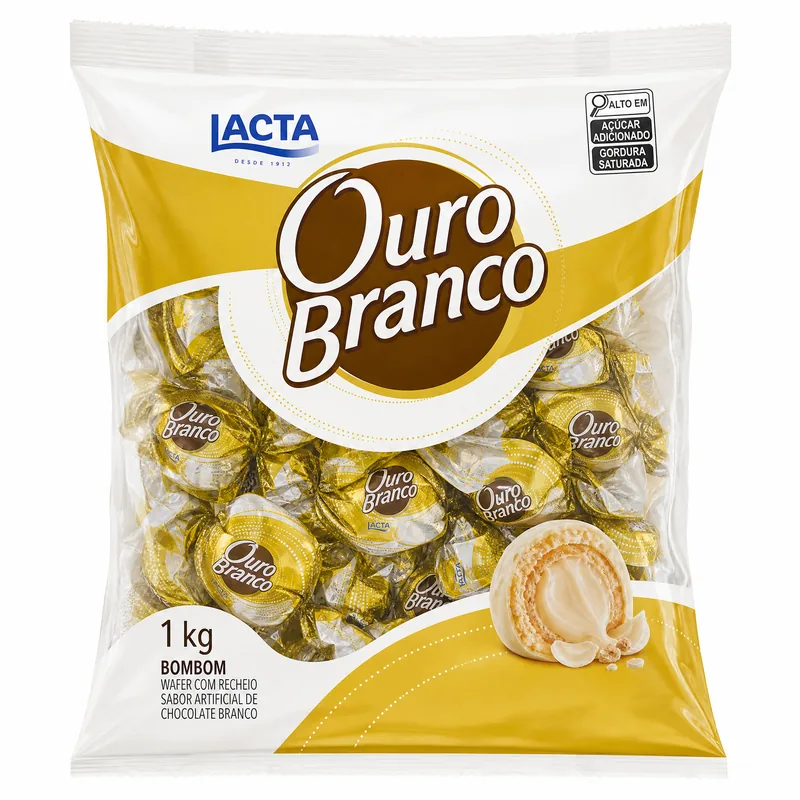 PACOTE BOMBOM OURO BRANCO 1KG MONDELEZ