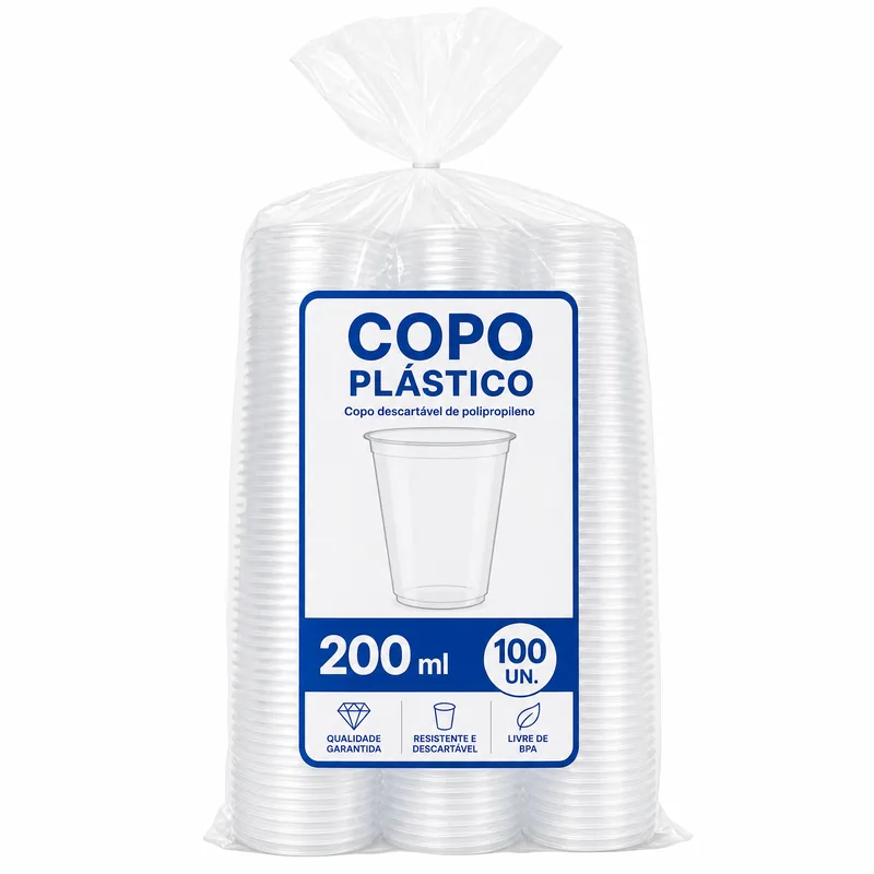COPO PLAST 200ML PP TRANSP C/100UN